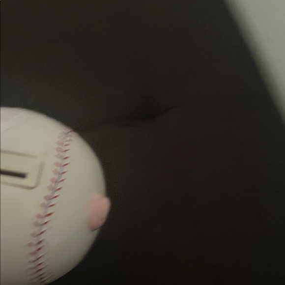 # 1006**Baseball Piggy Bank with Blue Cap - Picture 5 of 9